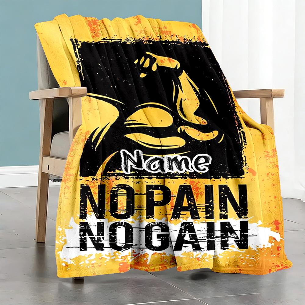 Keep Out Personalized Text Blanket Cozy Personalized Blanket Soft Warm Cozy Versatile for Couch Living Room Home Decor Office Chair