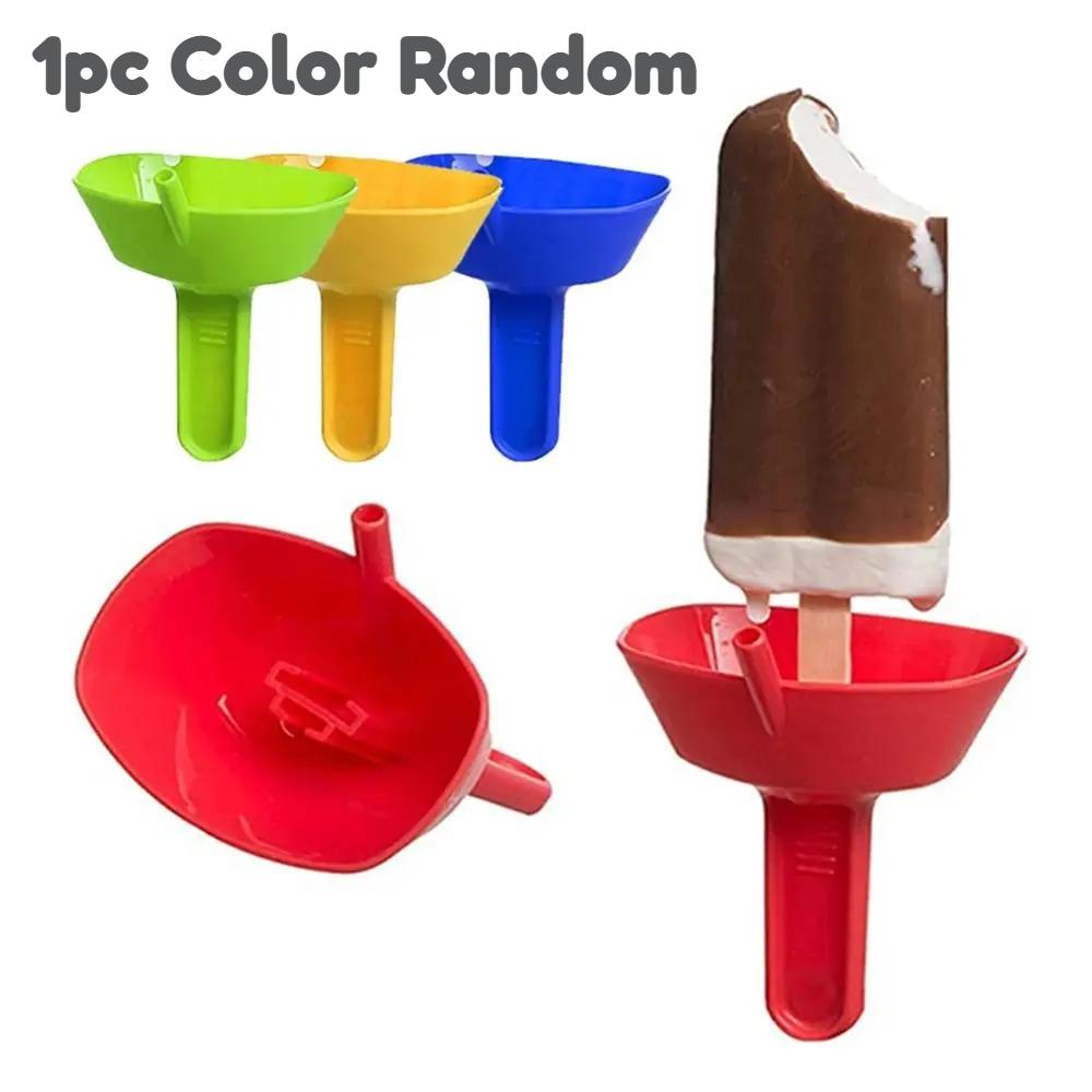 

1/4pcs Anti-Drip Popsicle Tray for Kids, Double Protection Ice Cream Holder, No Mess Treat Saver, Portable Home Necessity
