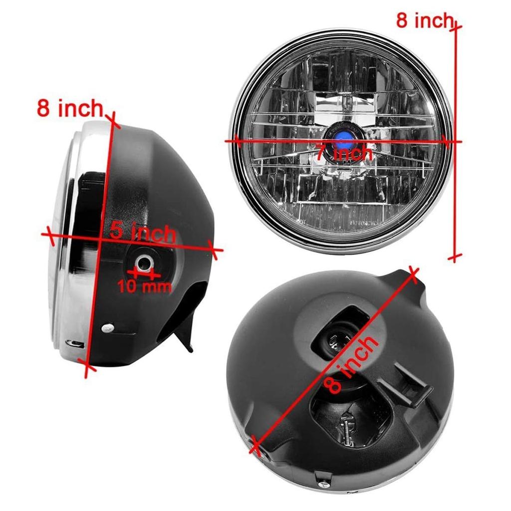 Szmsmy Universal Halogen Multi-Reflector Headlight with Bracket for CB400SF, Hornet 250, CBX400, VTR250, Jade, and CB250F