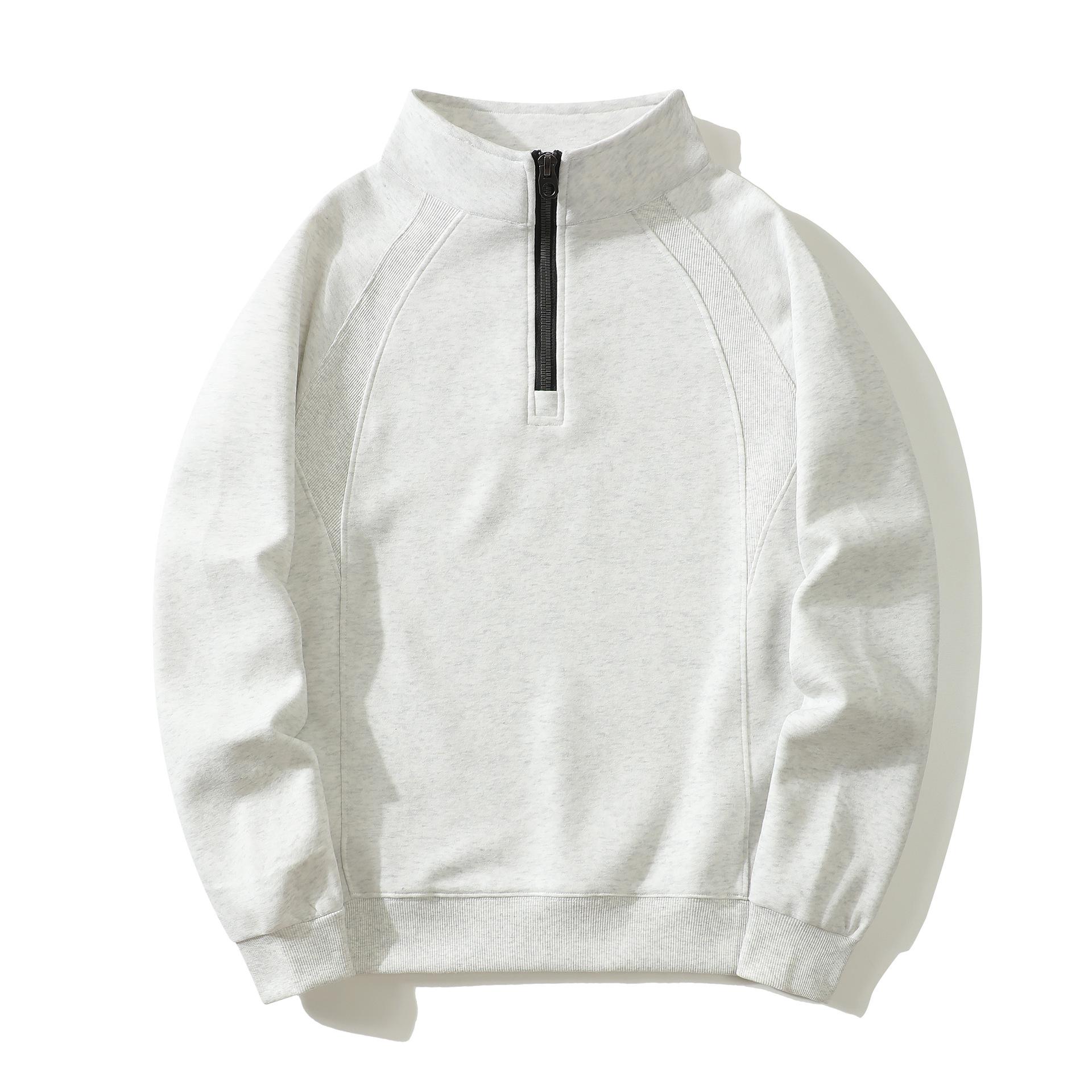 Men s Double-Sided Brushed Half-Zip Stand-Up Collar Sweatshirt - Autumn/Winter Casual Loose Thickened Pullover Outerwear XXXL