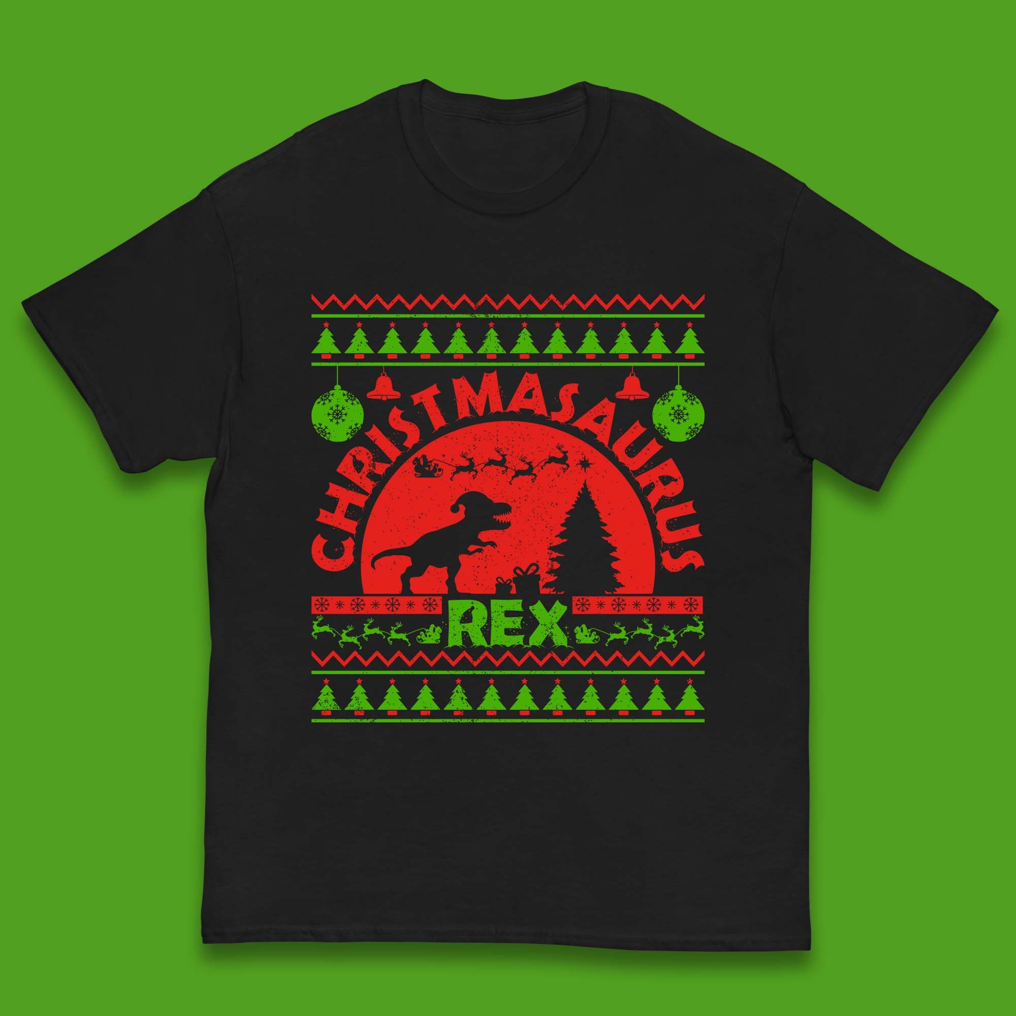 Christmasaurus Rex Kids T-Shirt 140