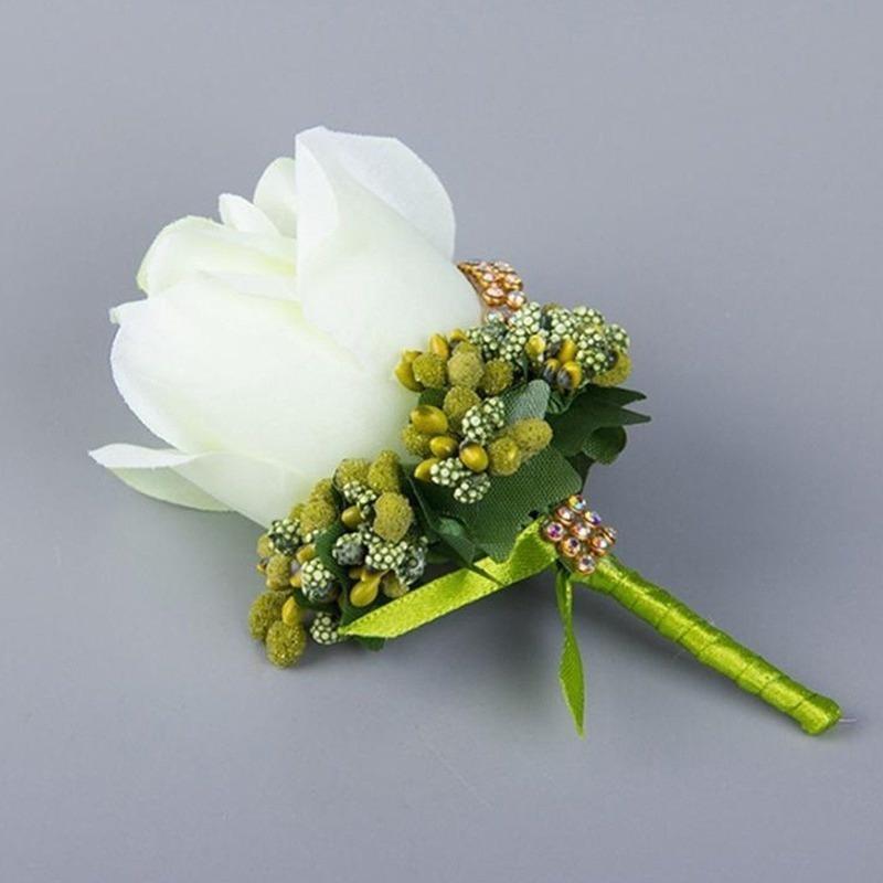 Bräutigam Herren Corsage Simulation Seide Rose Pin Brosche Hochzeit Anzug Blume Zubehör