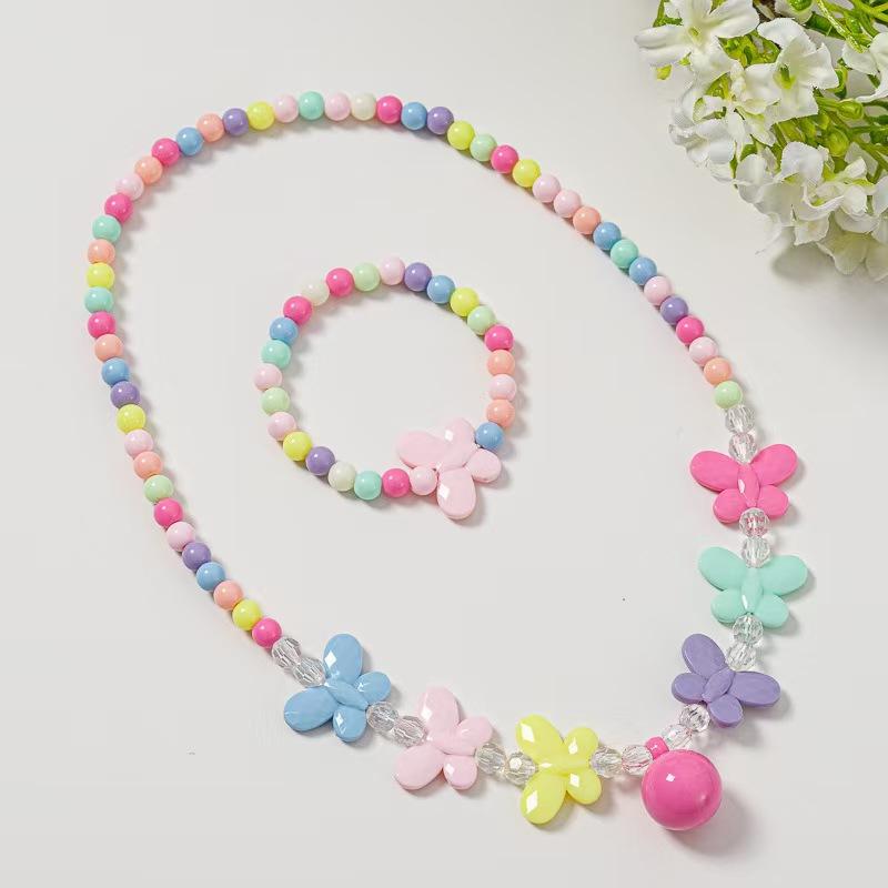 Dětské dekorace pro holčičku Květinové korálky Fotografie Rekvizity Candy Color Dětské sady šperků