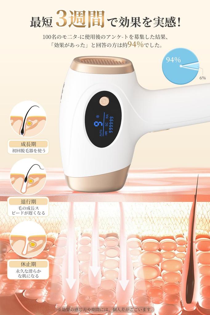 Sarlisi Painless Hair Removal Device New Automatic IPL Light Million 9 Full Body VIO Home IPL Light Epilation Beard and Body Hair Removal Device for