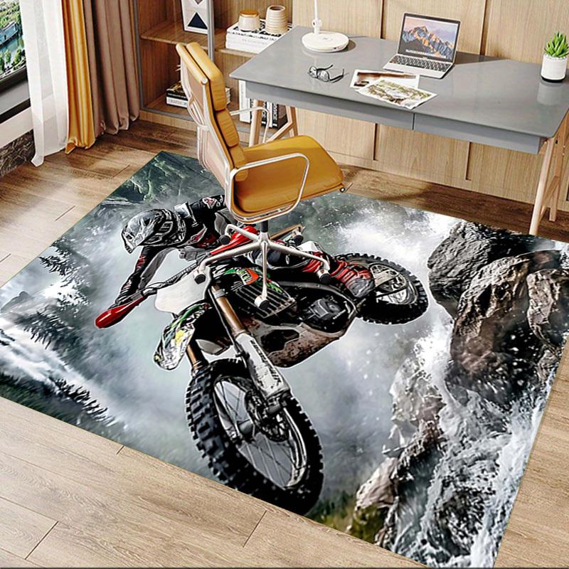 1PC Motorbike Non-Slip Floor Carpet Compatible for Office&Living Room&Bedroom&Dining room - Soft & Pattern, Vibrant Colors-H0399