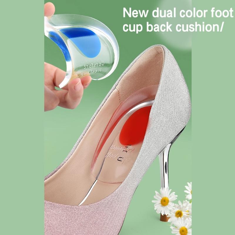 Gel Heel Cushions for Heel Pains Relief, Heel Cushions Inserts Gel Heel Cup Heel Support Pads Heel Inserts for Women Man