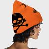 Jacquard Skull Pattern Handmade Elastic Hat Soft Winter Warmer Knitted Hat Cold Winter Presents for Students Teens