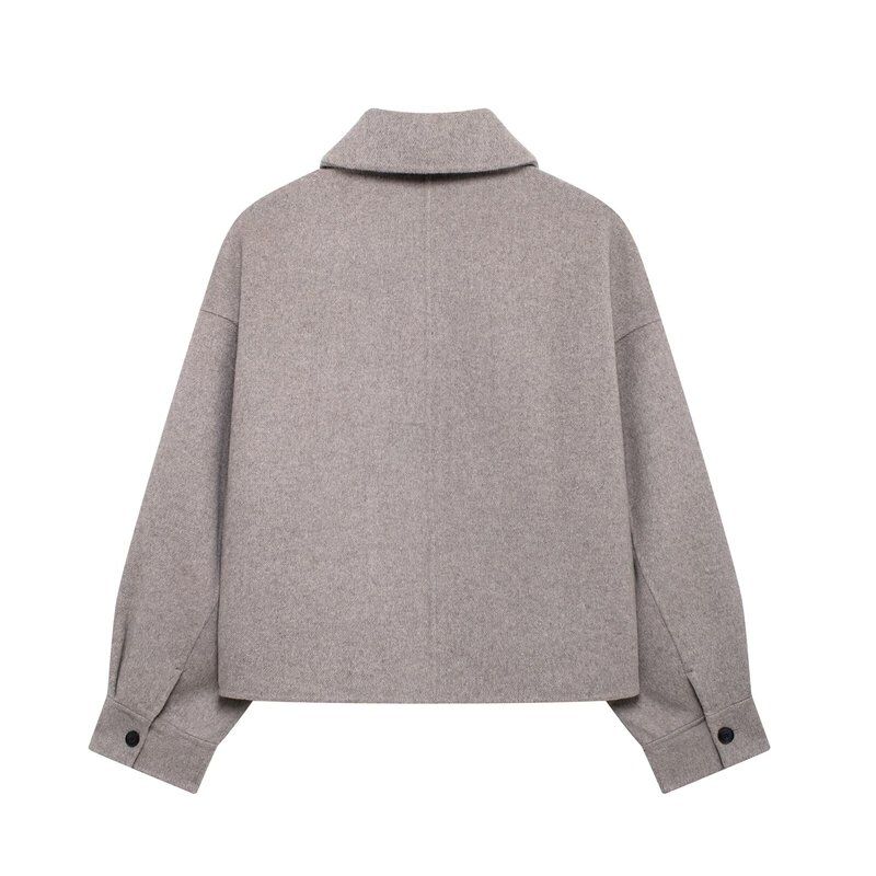 Fashion Style 2024 Fall and Winter New Women's Clothing Easiest for Match Slim Looking Wool Blended Double-Sided Casual Outwear 7522241