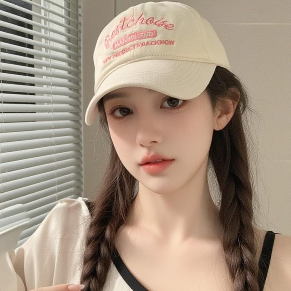 Cotton Embroidery Letter Baseball Cap Embroidered Peaked Cap Simple Sun Hat Men