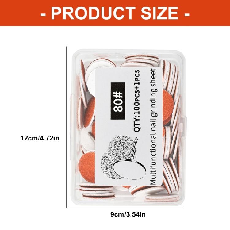 100 Professional Manicure Sandpaper Discs For Precise Grinding And Salon Quality Results With Portable Storage Case