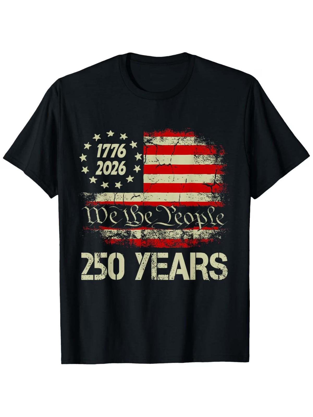 250th Anniversary USA Flag 1776-2026 We The People T-Shirt S разноцветный