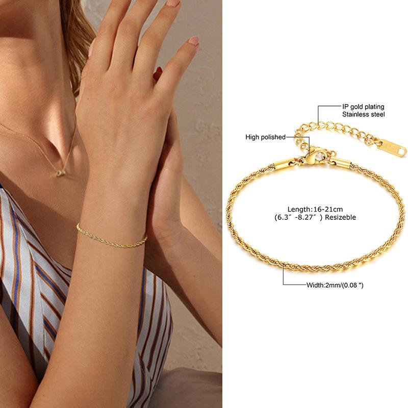 

Gold Color Flat Snake Chain Bracelets for Women, Stainless Steel Herringbone Figaro Rope Italian Chain, Length Adjustable