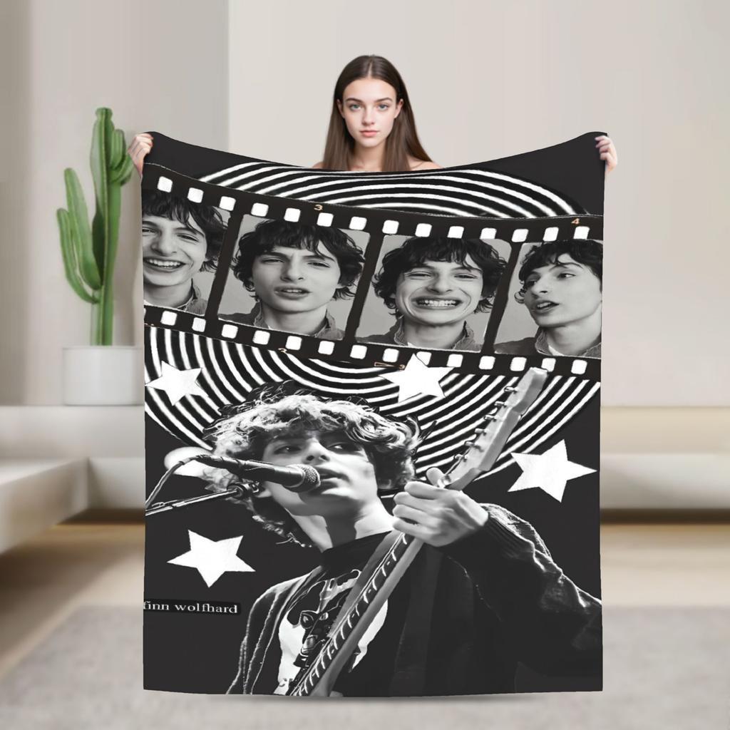 Finn Wolfhard Weiche Decke Junge Mädchen Plüsch Bettwäsche Überwürfe Ästhetisches Schlafzimmer Flanell Tagesdecke Sofabettbezug