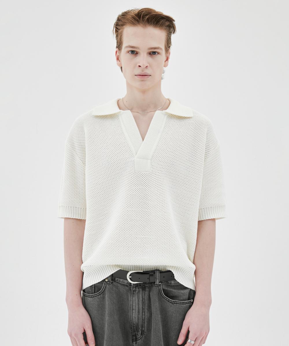Muel Chunky Crop Collar Knit (Ivory) Ivory/L