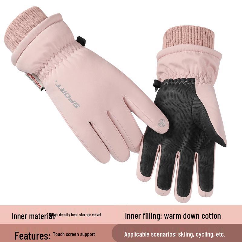 Winter Windproof Touchscreen Ski & Cycling Gloves - Warm, Anti-slip, Velvet-lined for Men & Women