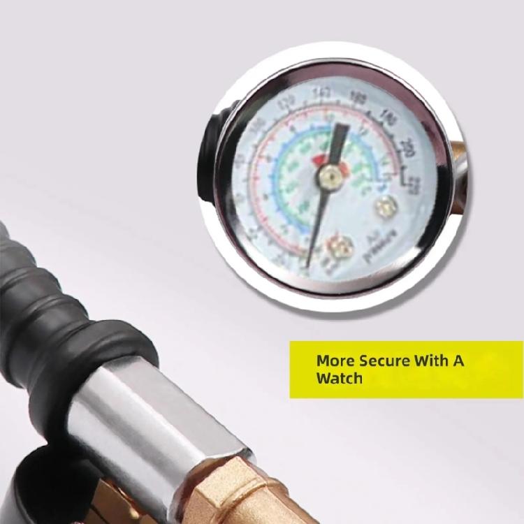 High Precisions Tire Inflator With Metal Nozzle And Pressure Gauge Perfect For Commercial Vehicle Maintenance