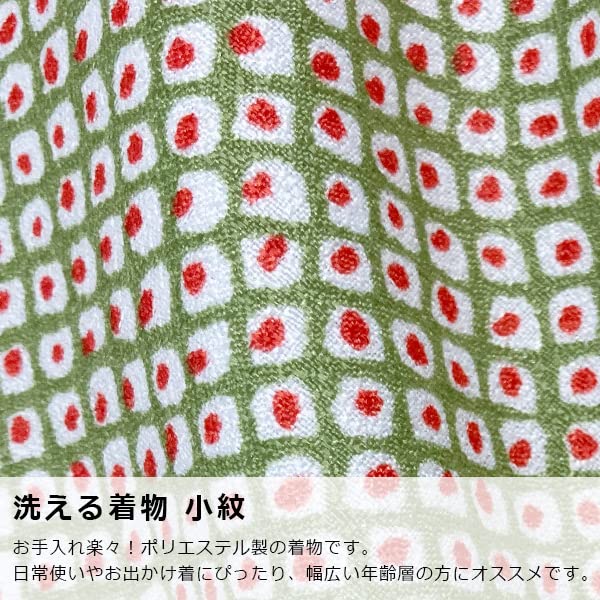 Kyoto Kimono Yuzen Washable Kimono, Edo Komon, Shibori Pattern, Lined, Single Layer, Women's, Casual, Chic, Retro, Modern (Gray)