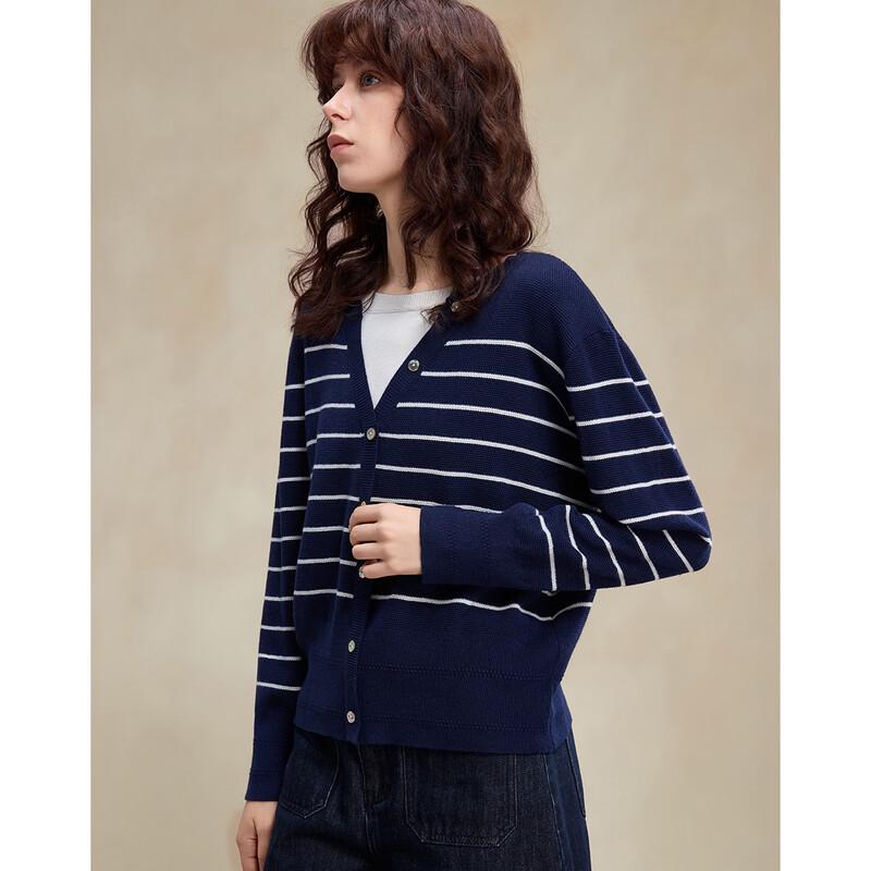 Demana Silk Wool Blend Faux Two-Piece Stripe Knit Sweater