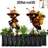 2D Flat Printed Ant Garden Stakes, 2/3Pcs Cute Acrylic Outdoor Decor for Garden Lawn Planter Yard Fence Festival Gifts