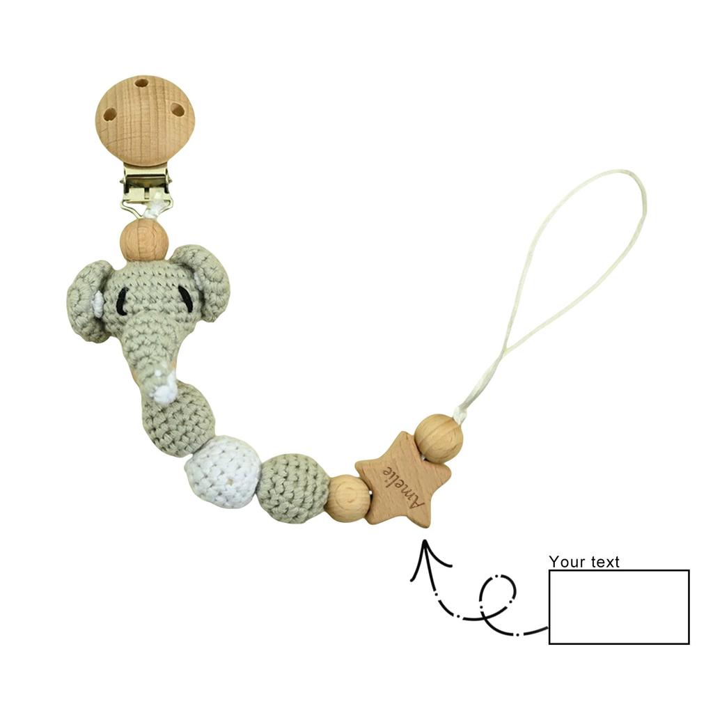 Spersonalizowany Grawer Klips do Smoczka Noworodka Łańcuszek do Zawieszania Smoczka, Łańcuszek Przeciwdziałający Upadaniu Smoczka do Ząbkowania