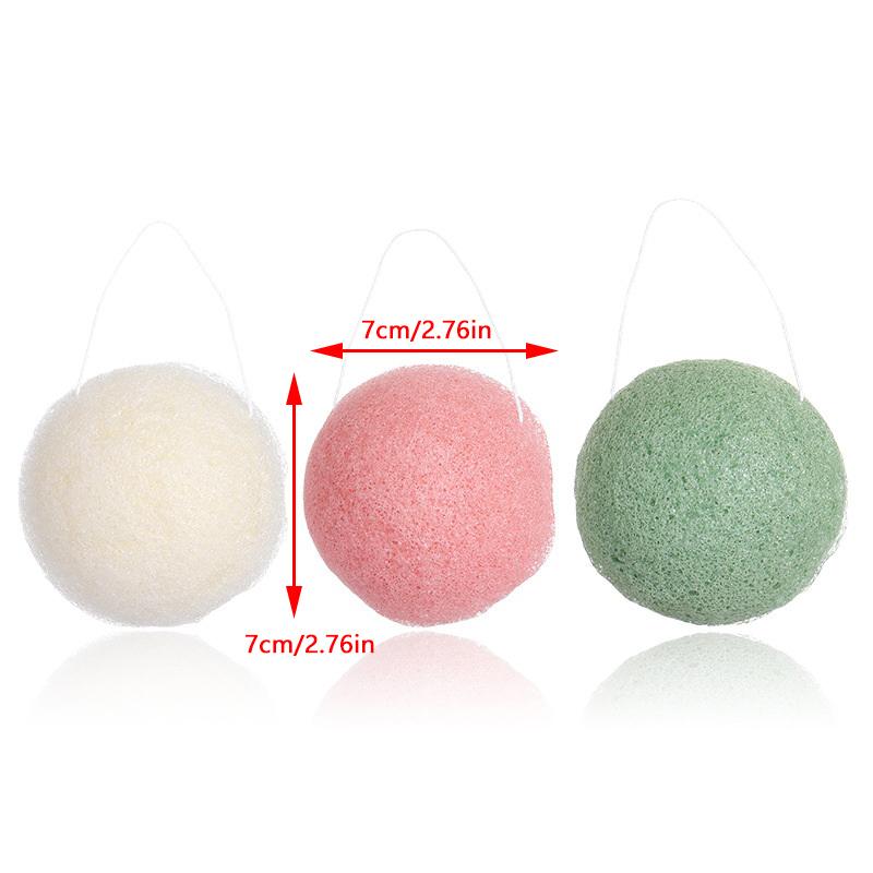 Fiber Material Round Facial Cleansing Exfoliator Face Wash Cleaning Sponge Face Wash Puff 1/5 Pcs Konjac Cleansing Sponge