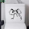 Funny Angry Face Toilet Seat Sticker - Humorous Bathroom Wall Decal, Removable Vinyl Decor for Home