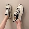 Women's Shoes Wear Resistant Non-slip 2025 Spring Versatile Casual Comfortable Lace-Up Canvas Platform Woman's Vulcanized Shoes