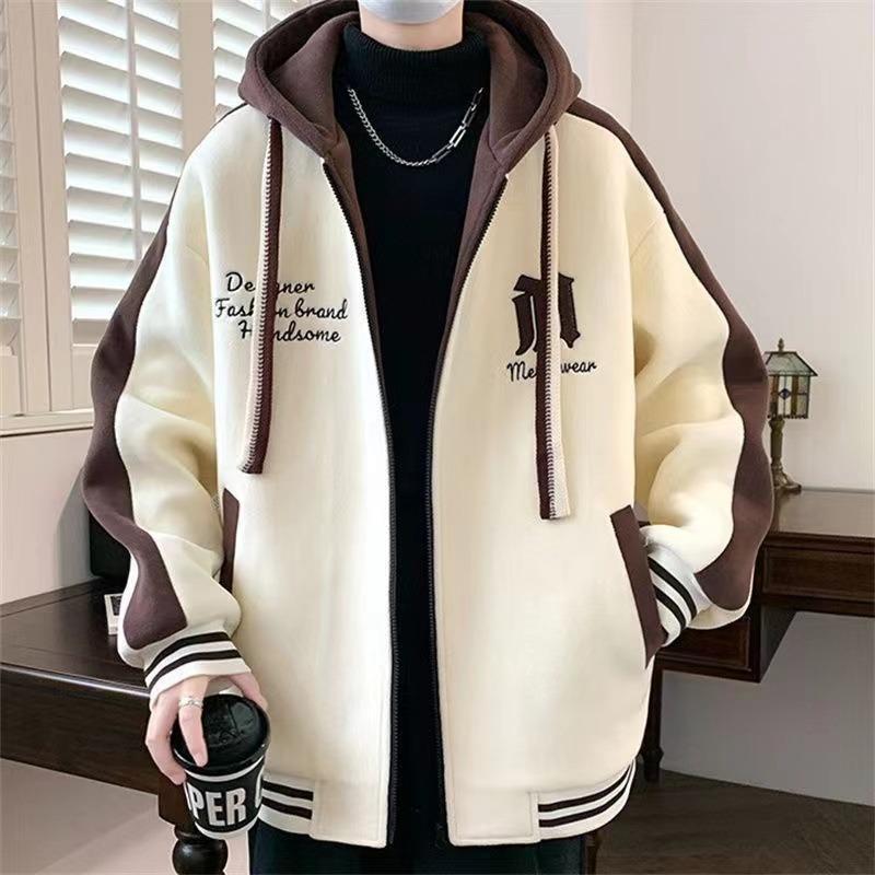 Trendig huvtröja för män: Lös casual sweatshirt för vår/höst, mångsidig långärmad topp