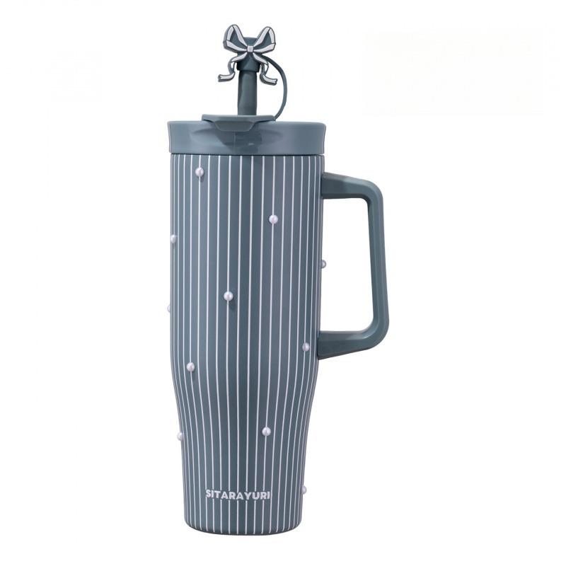 40oz Thermal Water Bottle With Handle and Straw Drinkware Hot Cold Stainless Steel Thermos Portable Car Coffee Cups Thermal Mugs