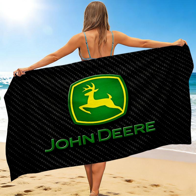 1 Stück John Deere Logo Strandtuch, Schnelltrocknend, Vielseitig einsetzbar für Strand, Pool, Fitnessstudio, Yoga, Zuhause, Reisen, Weihnachten, Halloween, Weihnachtsgeschenk M928881