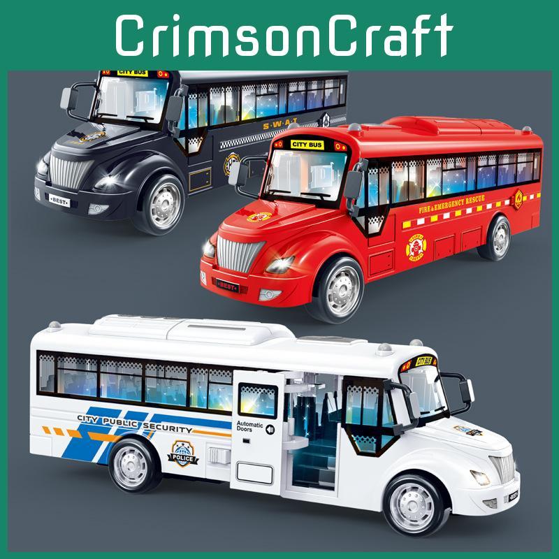 Bus Plastic Public Playset With Sound And Light Function Kids Model Simulation