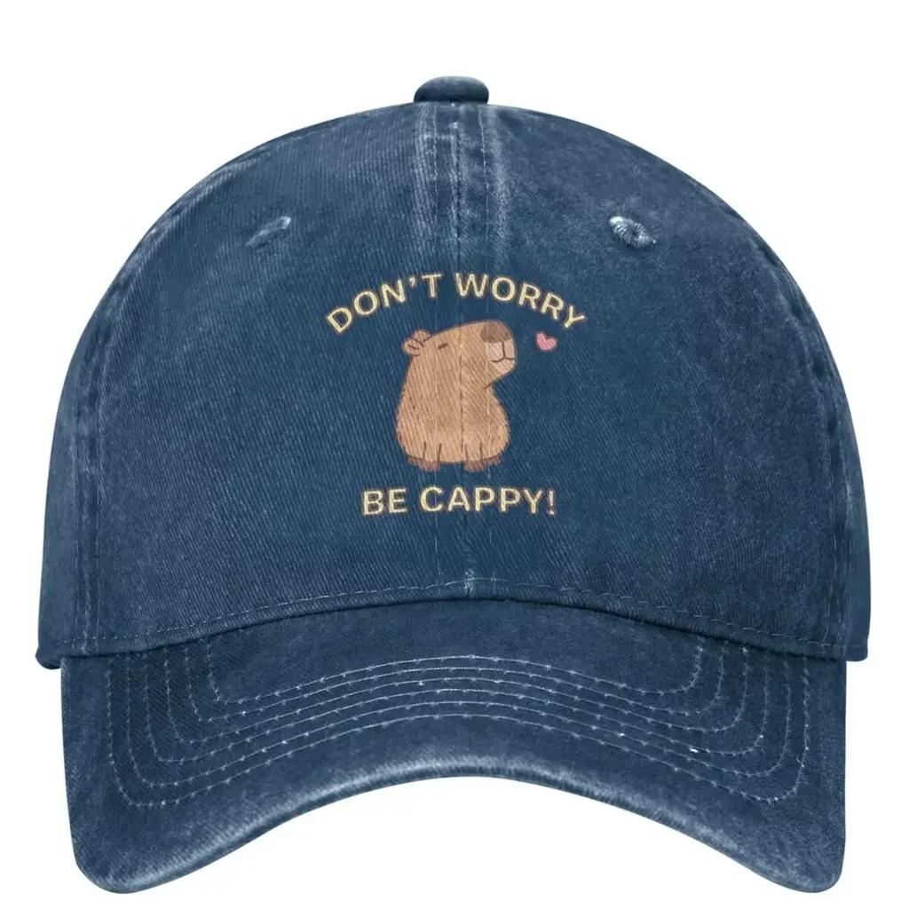 Funny Dont Worry Be Cappy Baseball Cap Happy Capybara Streetwear Men Adult Hip Hop Hats Outdoor Sport Baseball Caps Gift Idea