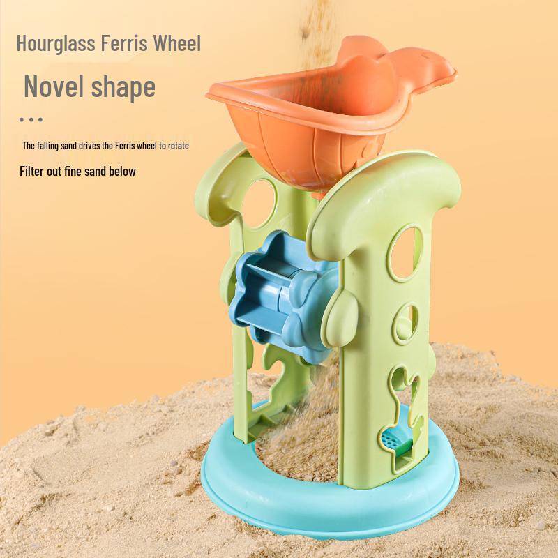 Kids' Beach Sand Toy Set: Car, Shovel, Hourglass, Bucket & More