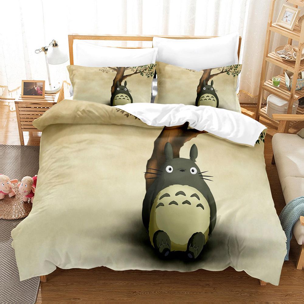 Cute Cartoon Chinchilla 3D Digital Printing Quilt Cover Pillowcase Bedding Three-Piece Batch