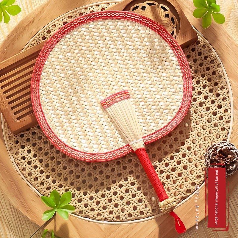Traditional Large Palm Leaf Fan, Summer Handmade Fan, Banana Leaf Fan, New Chinese Style Baby and Children's Money-Attracting Hand Fan, Durable