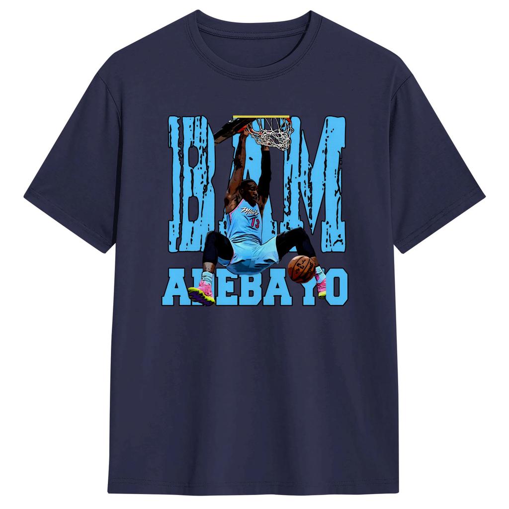 Bam Adebayo Men T Shirts Creative Tee Shirt Short Sleeve Crewneck TShirt Cotton Birthday Present Clothes