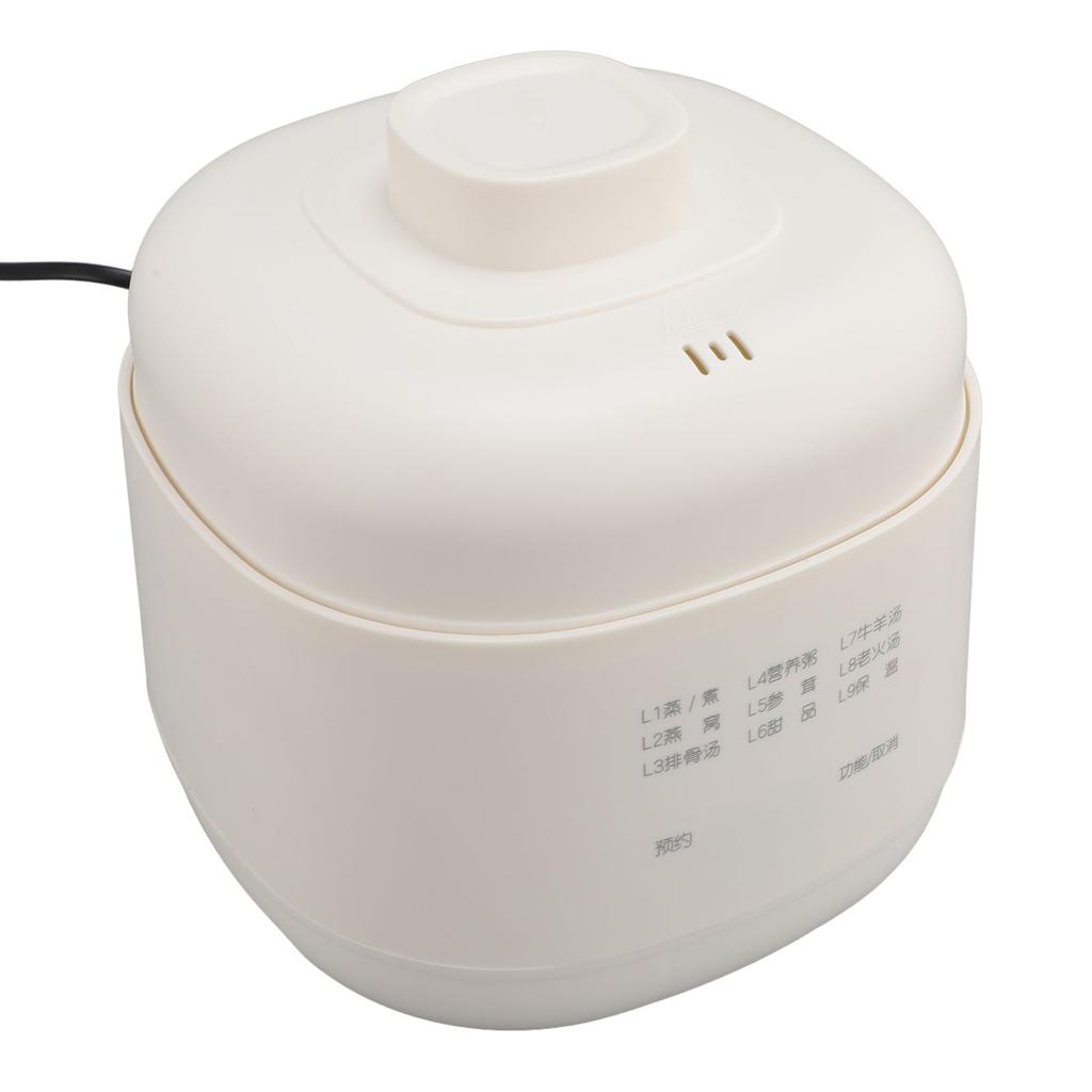 Mini Electric Stew Pot 200W 1L Ceramic Soup Porridge Cooker Anti Dry Burn Small Slow Cooker with