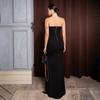 Chic Sleeveless Solid Color Backless Slit Bandeau Dress