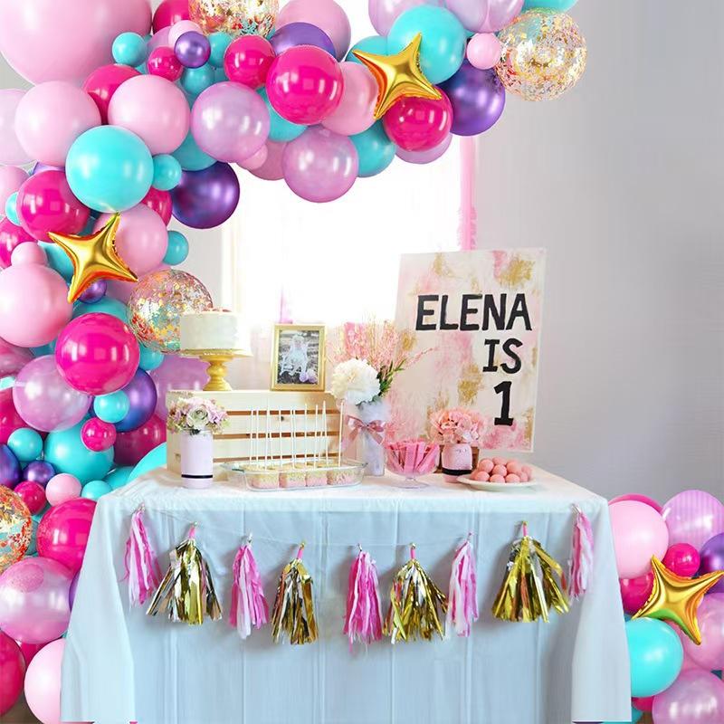 Unicorn Theme Arch Latex Star Balloon Chain Birthday Party Decoration Scene Decoration