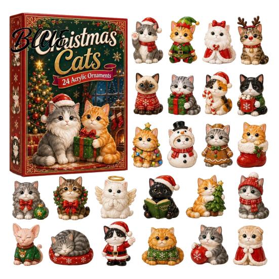 Cat Shaped Acrylic Ornament for Advent Calendar Christmas Dachshund Tree Ornaments 24-Day Countdown Hanging Decorations