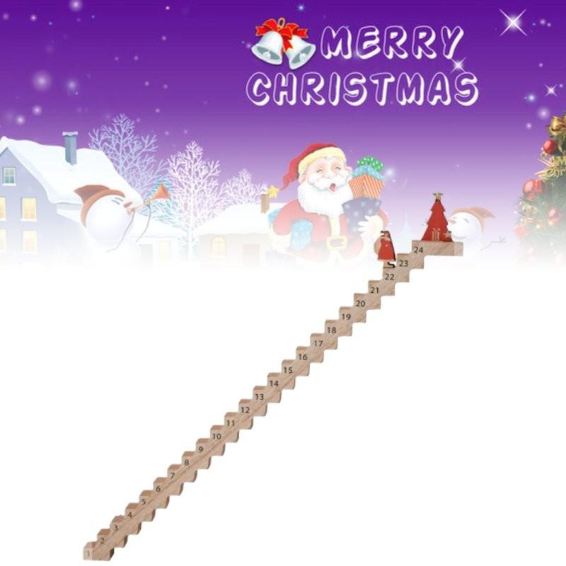 Santa Christmas Claus Climb Stairs Countdown Calendar Toy Decoration Desktop