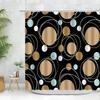 Modern Black Shower Curtain Set With Hooks-Black And White Shower Curtain For Bathroom Fabric Geometric Bath Curtains With Hooks