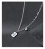 925 Sterling Silver Lucky Square Necklace - Trendy High-End Clavicle Chain Pendant for Women