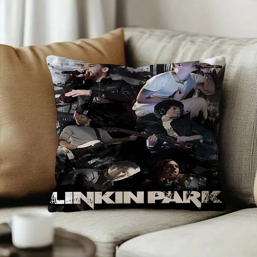 Band LLinkin Cool PPark Cushion Cover Pillow Cover Decor Pillowcase Printed Cushion Case for Couch