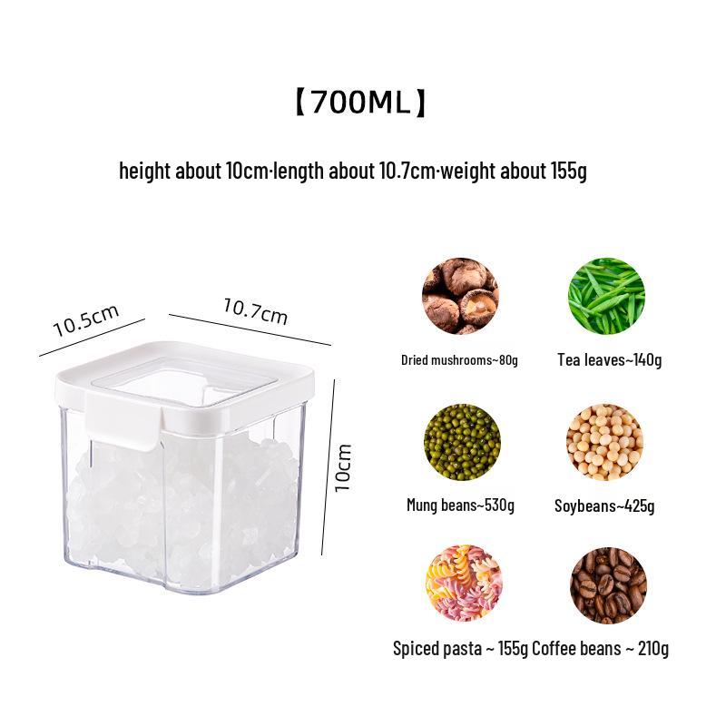 Transparent Airtight Food Storage Jar for Grains & Cereals - Sealed Fresh-Keeping Container with Lid