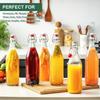 Classic Swing Top Glass Bottles 1L W/Marker & Labels - Clear Bottle with Caps for Juice, Water, Kombucha, Wine, Beer Brewing