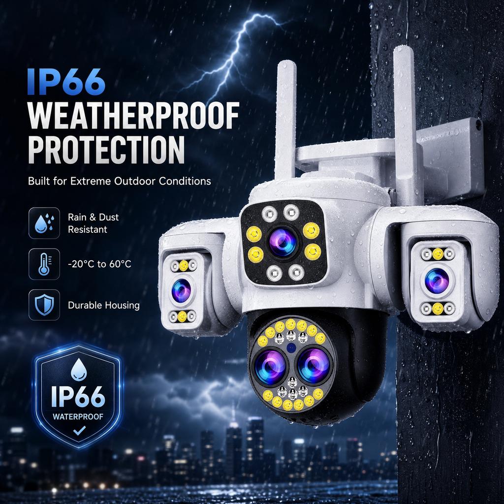 YOOSEE Ai APP Kültéri 10x ZOOM WiFi CCTV Kamera HD 20MP Éjjellátó Kétirányú Beszélgetés Biztonsági Kamera Vízálló Napálló Távoli Megtekintés