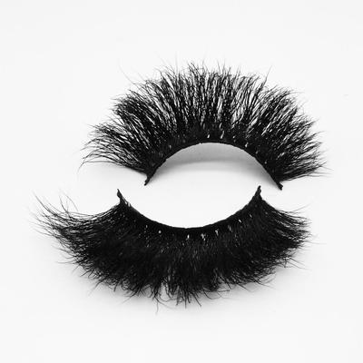 25 mm falsche Wimpern aus Nerzhaar, europäische und amerikanische verlängerte und verdickte, dichte, lockige, übertriebene falsche Wimpern