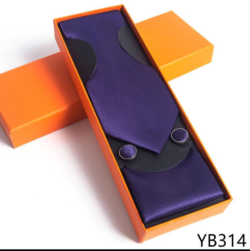 Herrenkrawatte mit quadratischer Manschette, Geschenkbox-Set, Business-Casual-Krawatte, Orange, Geschenkbox