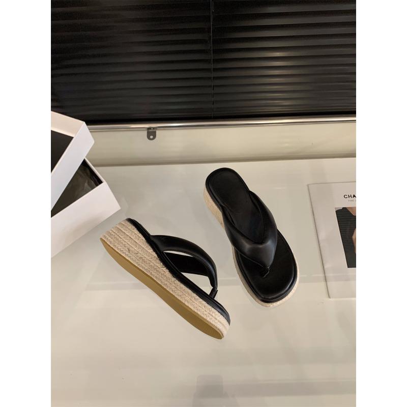 

Туфли на танкетке, туфли на высоком каблуке, шлепанцы, женская обувь, летняя обувь, соломенная платформа, сандалии на высоком каблуке 35